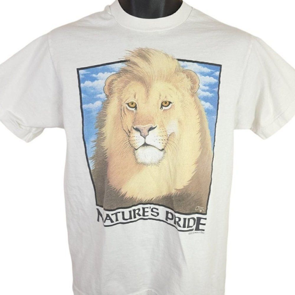 Lion T Shirt Vintage 90s Natures Pride King Of The Jungle Made In USA Medium